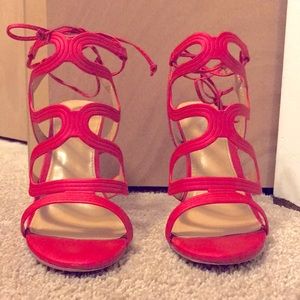 Hot Pink Healed Dress Shoes - Size 8